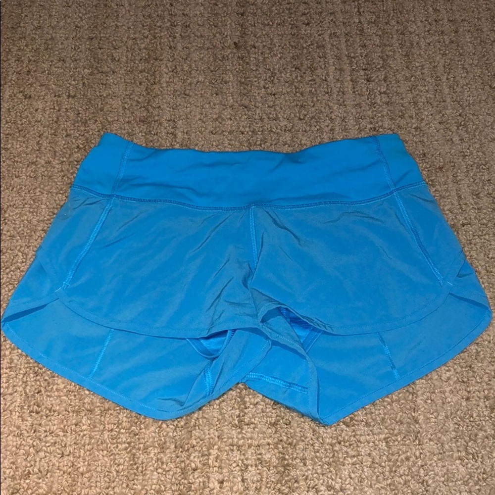 blue lululemon hotty hot shorts